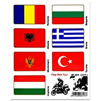 4R Quattroerre.it 8213 Pegatinas para Baúles de Moto- Banderas Paseo Tour Europa 4- 16 x 13-5 cm- Multicolores